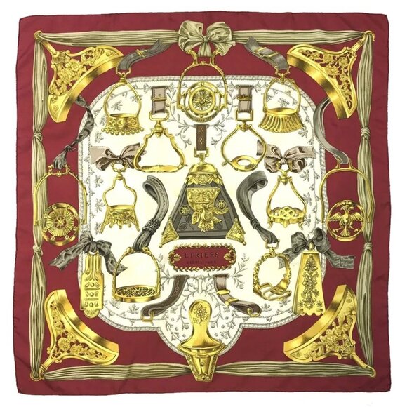 281213AU (S2) Hermes Scarf Etriers Carre 90 Multicolor Silk - Picture 1 of 9